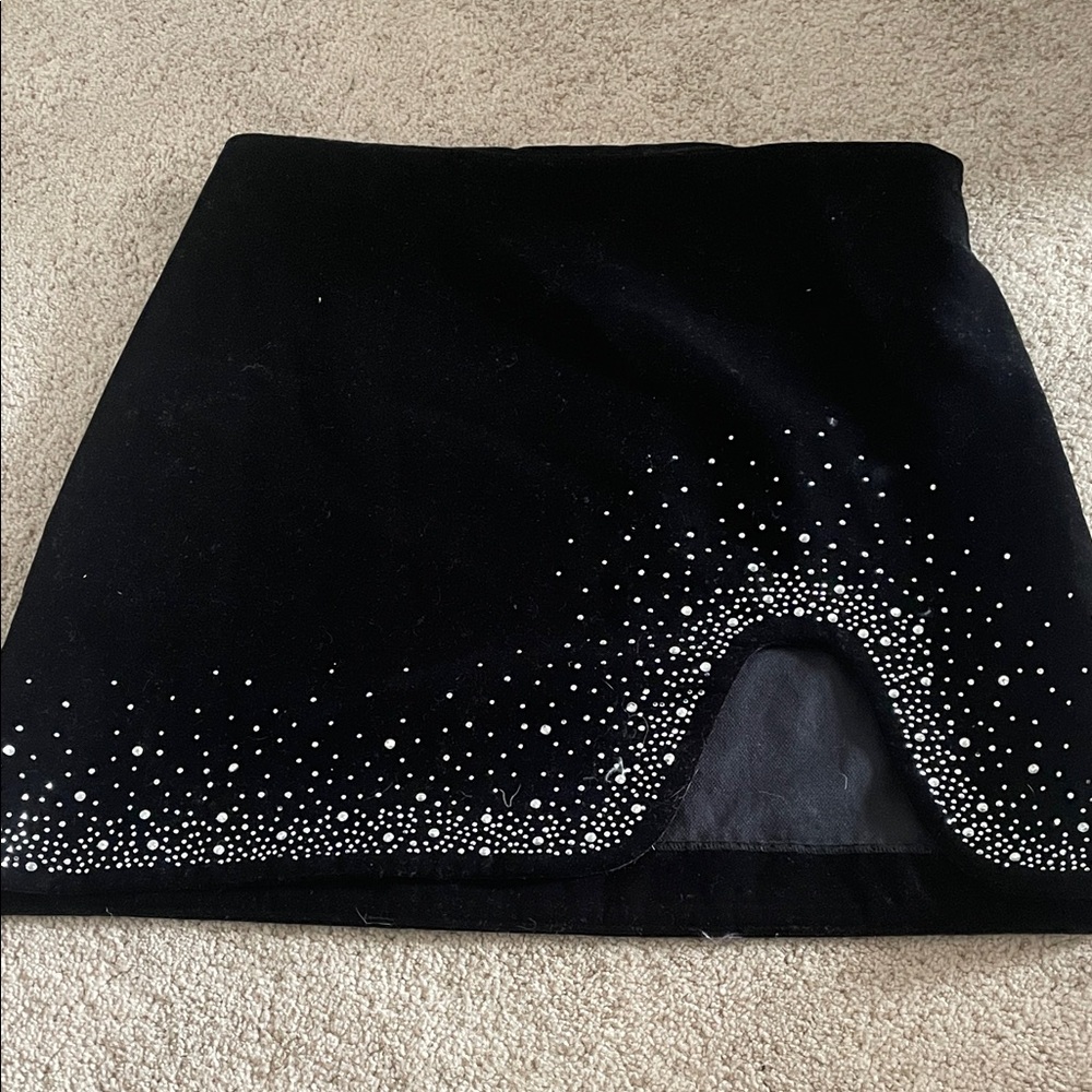 Zara Black Mini Skirt with Rhinestone Accents